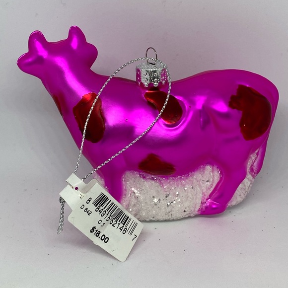 Bloomingdale’s Glass Cow Ornament - Picture 3 of 3